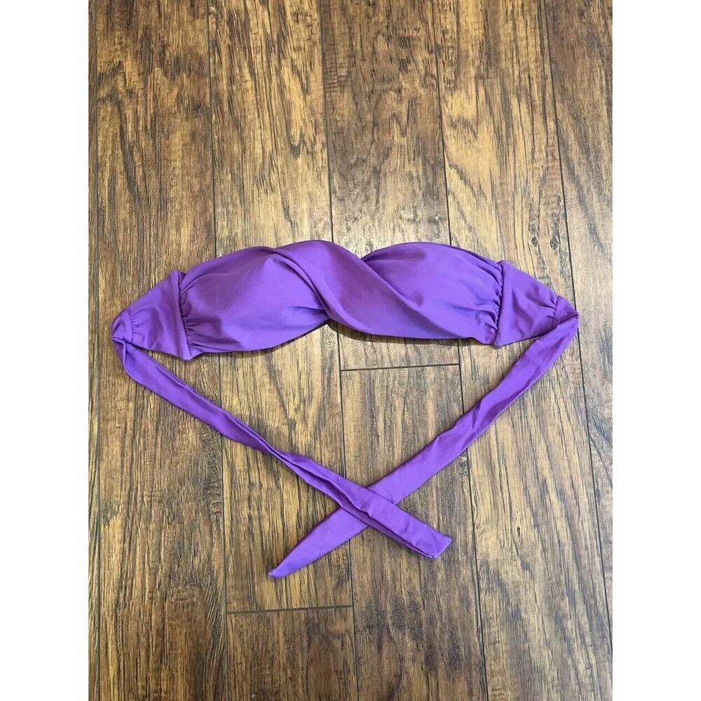 H2Oh! Women’s One Piece Purple Twist Bikini Top Back Tie Size Large